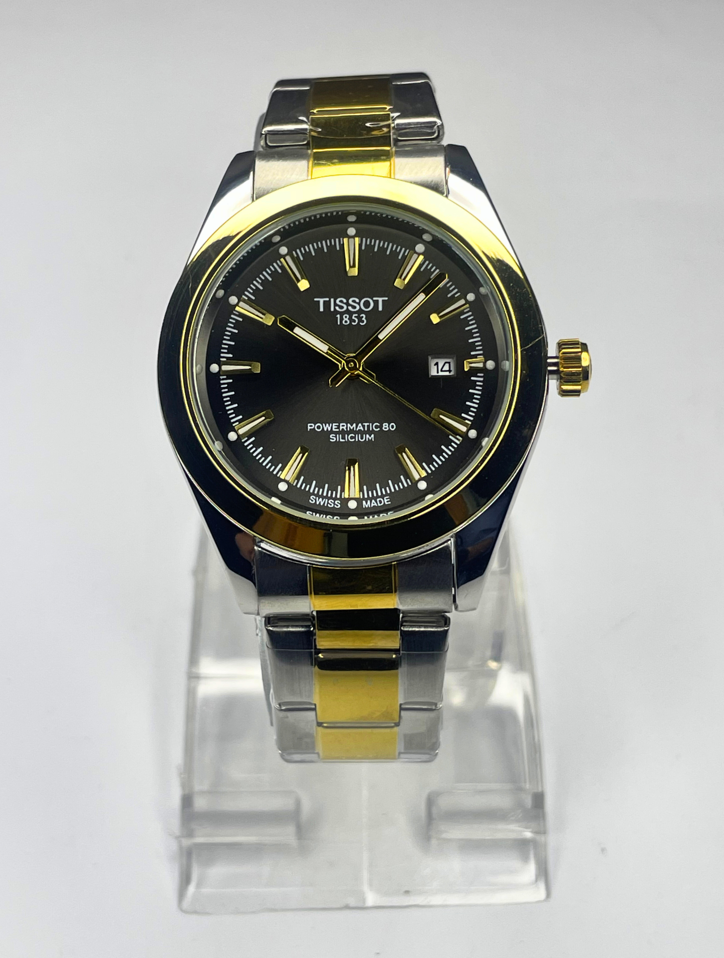 Tissot - Gentlemen Series - Powermatic 80 Silicium - Black Dial - Two Tone Chain