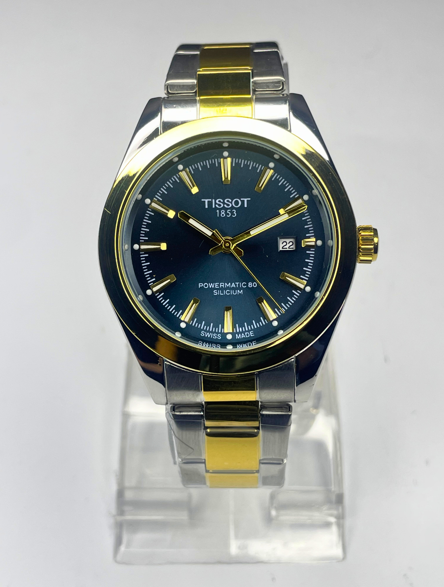 Tissot - Gentlemen Series - Powermatic 80 Silicium - Blue Dial - Two Tone Chain