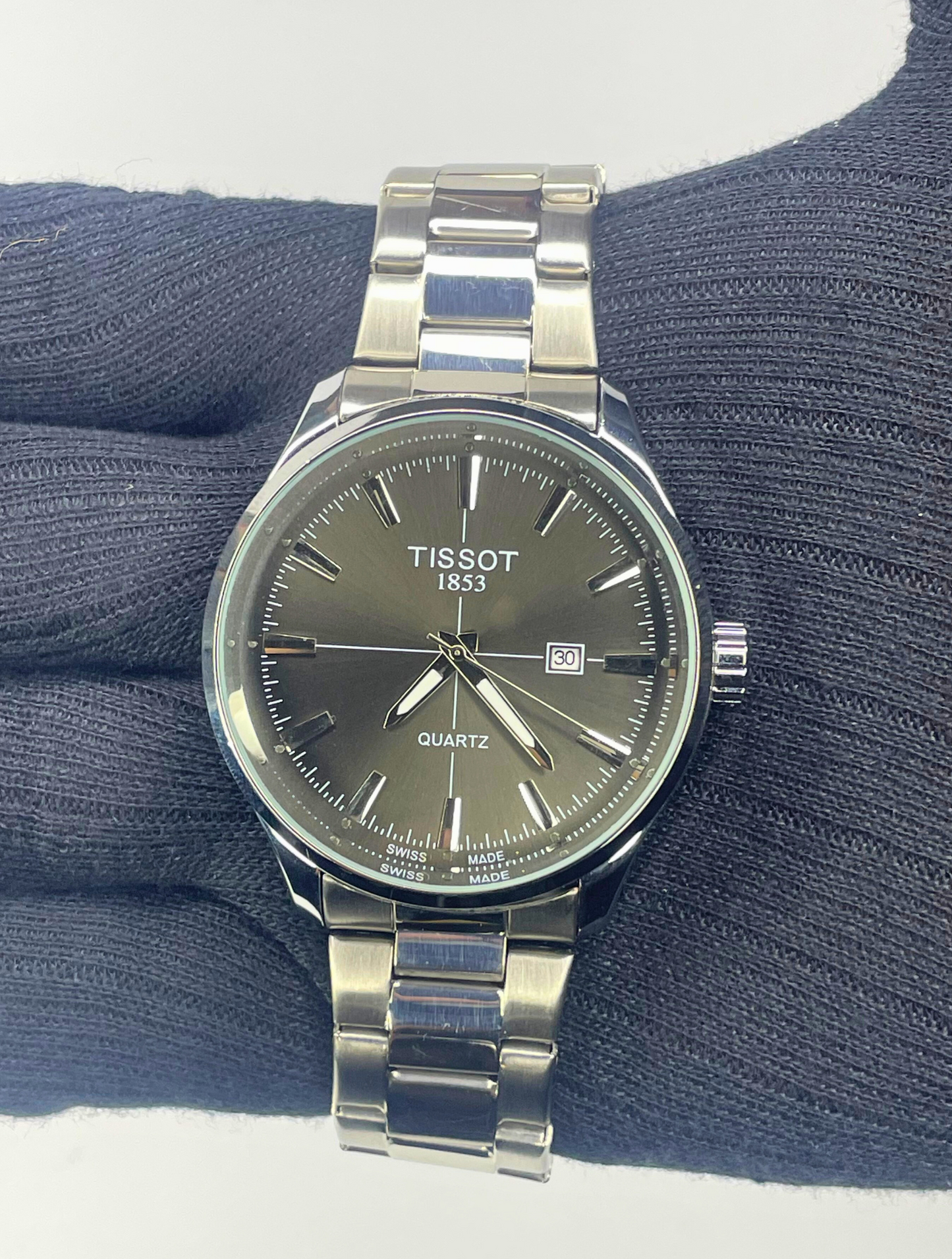 Tissot 1853 - Black Dial - Silver Chain