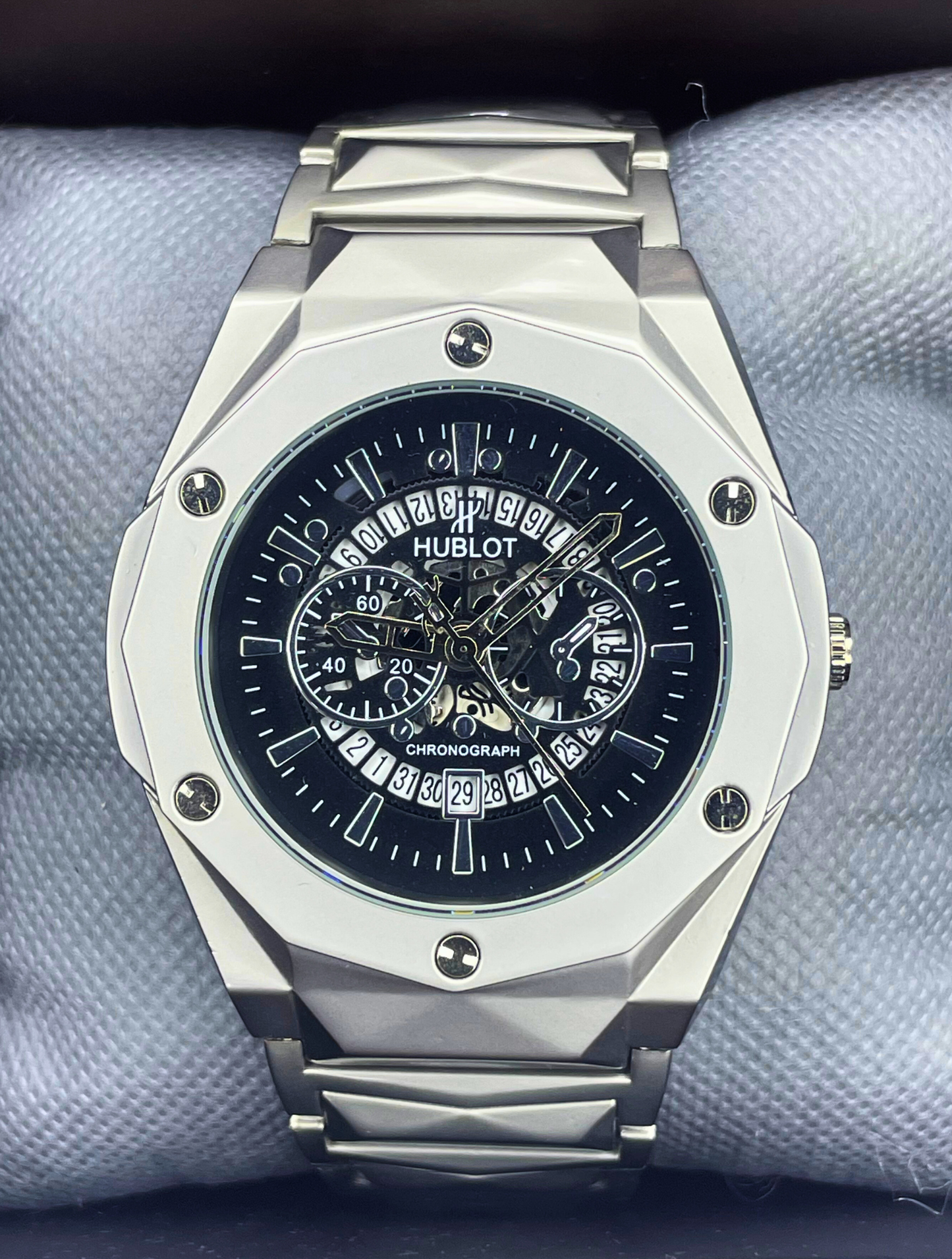 Hublot Aerofusion Chronograph - Black Dial - Diamond Cut