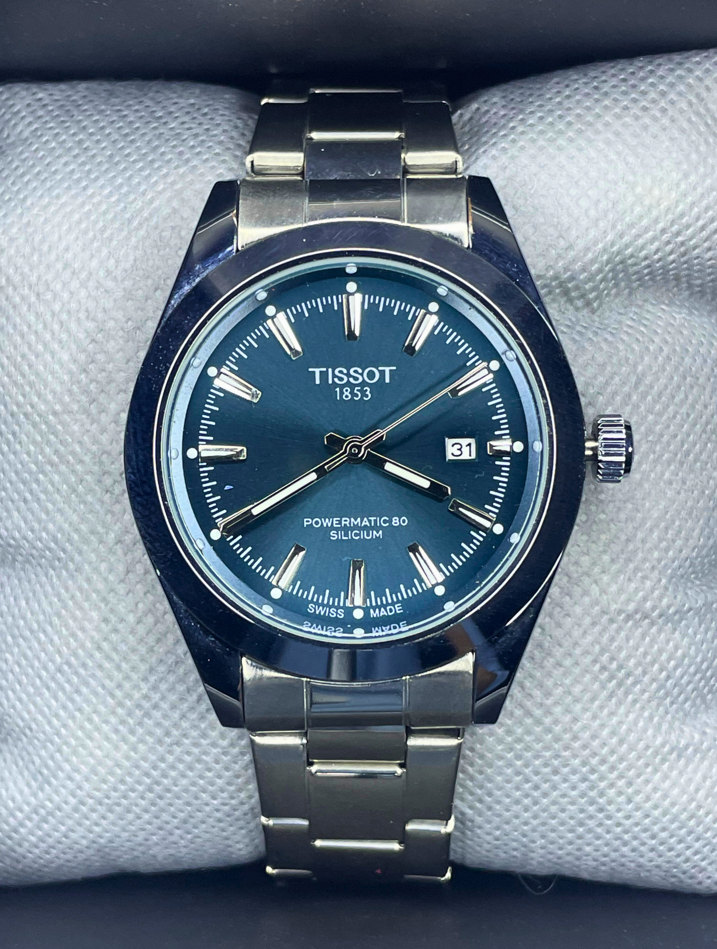Tissot - Gentlemen Series - Powermatic 80 Silicium - Blue Dial - Silver Chain