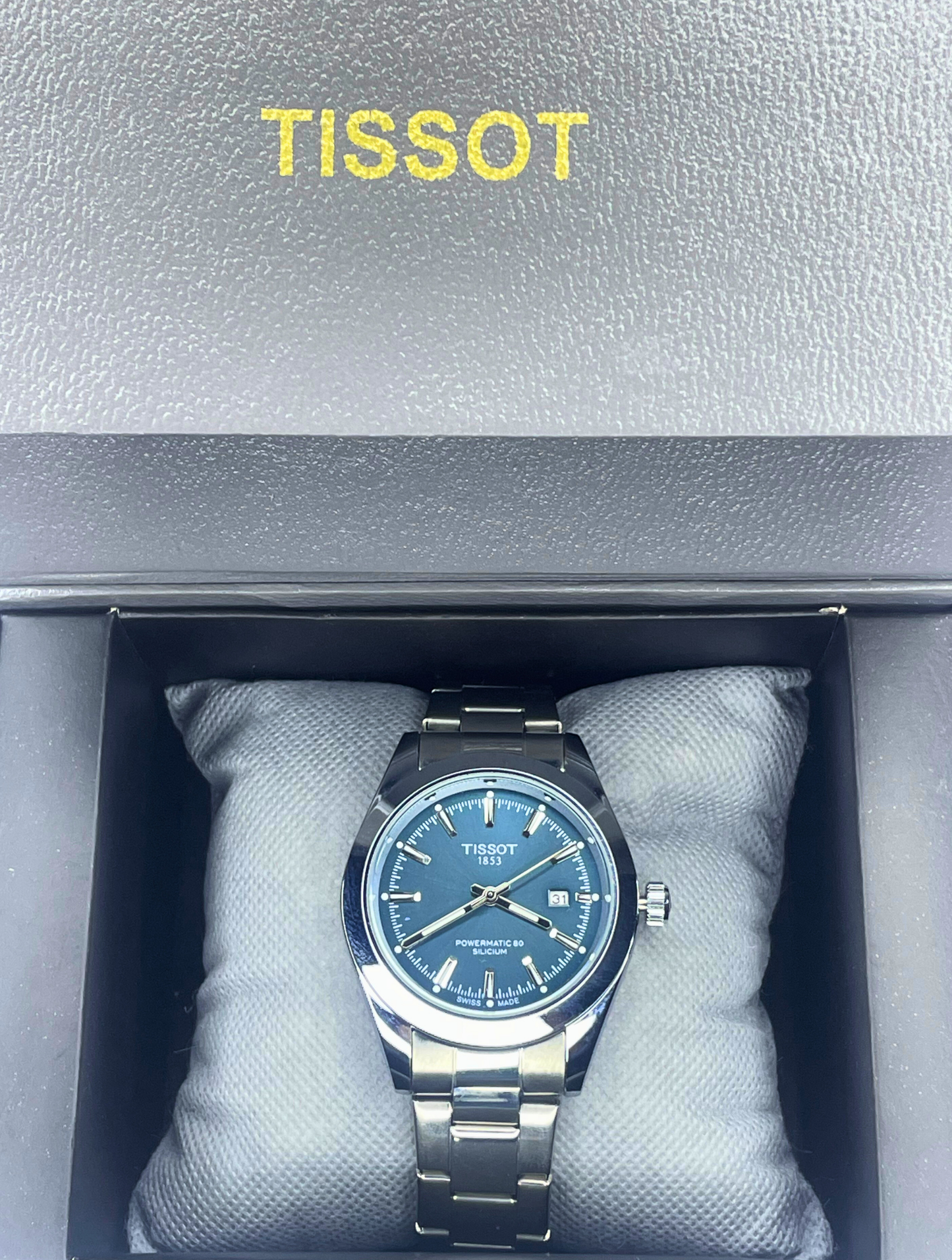 Tissot - Gentlemen Series - Powermatic 80 Silicium - Blue Dial - Silver Chain