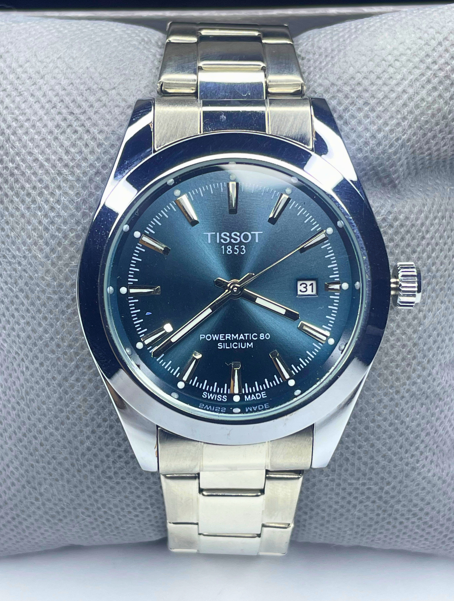 Tissot - Gentlemen Series - Powermatic 80 Silicium - Blue Dial - Silver Chain