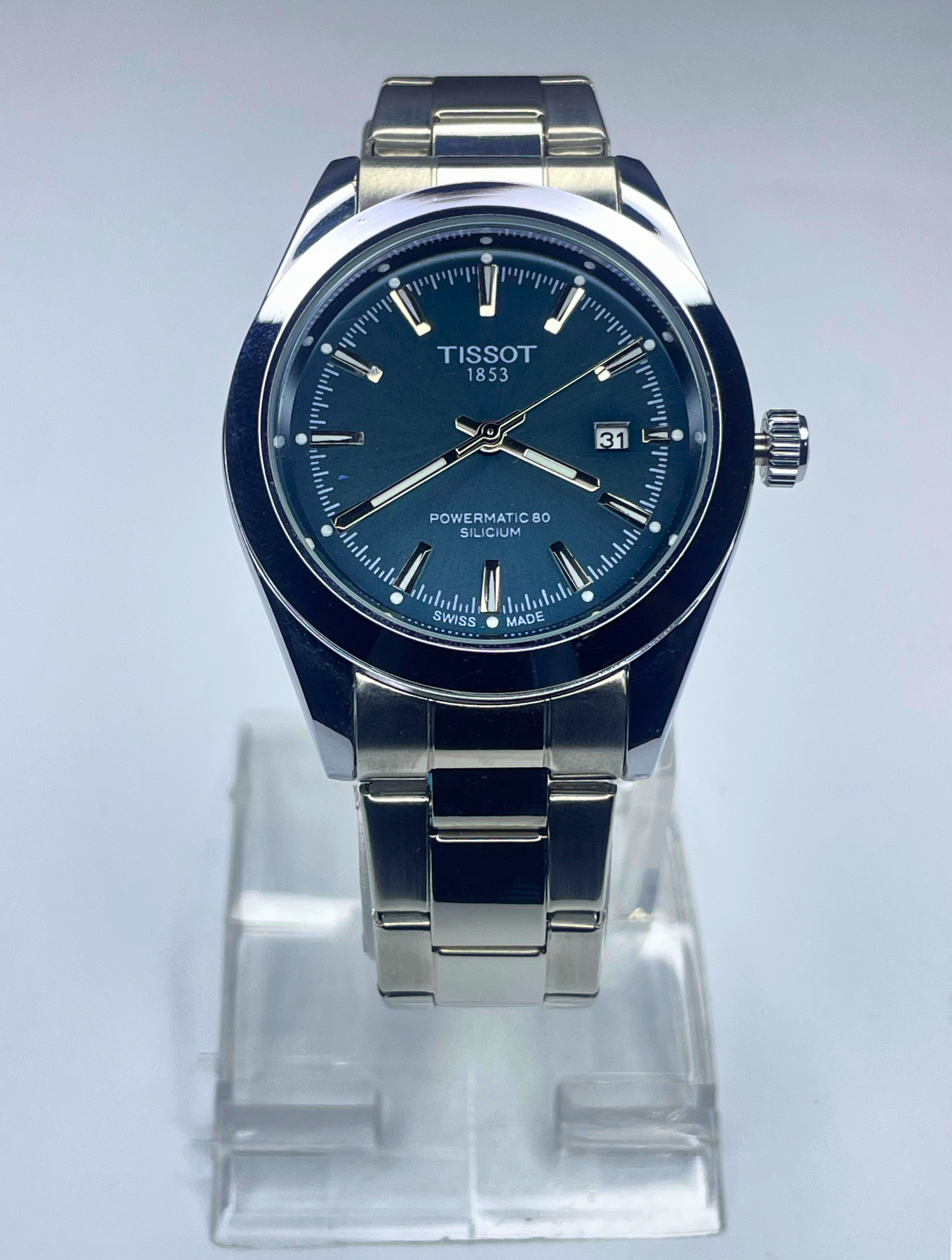 Tissot - Gentlemen Series - Powermatic 80 Silicium - Blue Dial - Silver Chain