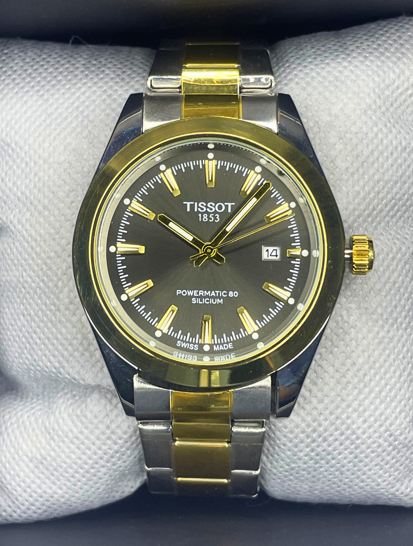 Tissot - Gentlemen Series - Powermatic 80 Silicium - Black Dial - Two Tone Chain