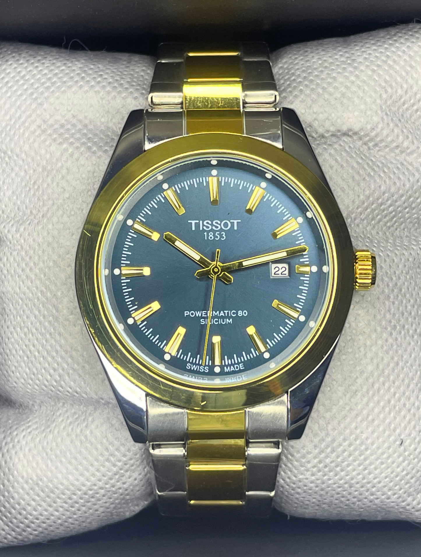 Tissot - Gentlemen Series - Powermatic 80 Silicium - Blue Dial - Two Tone Chain