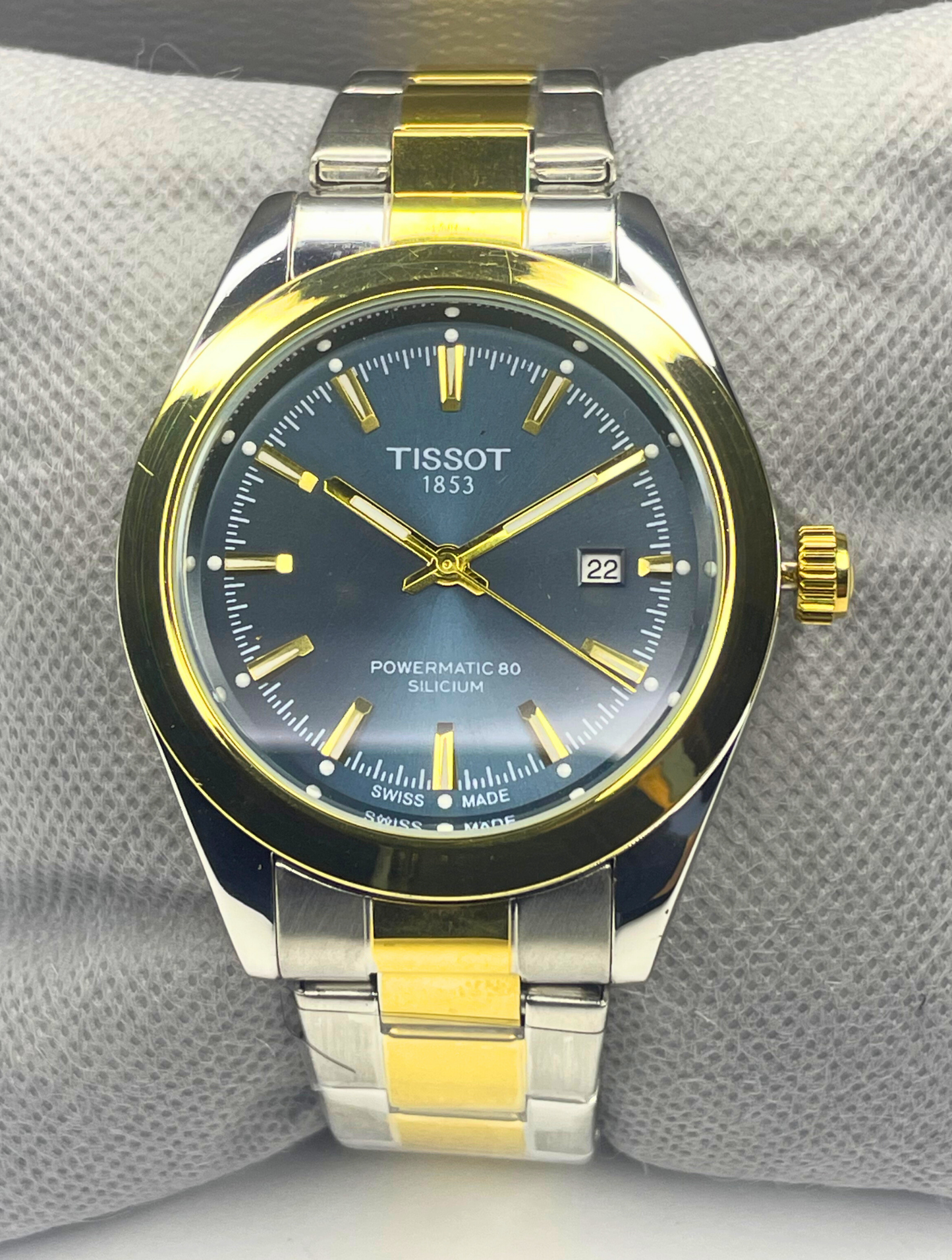 Tissot - Gentlemen Series - Powermatic 80 Silicium - Blue Dial - Two Tone Chain