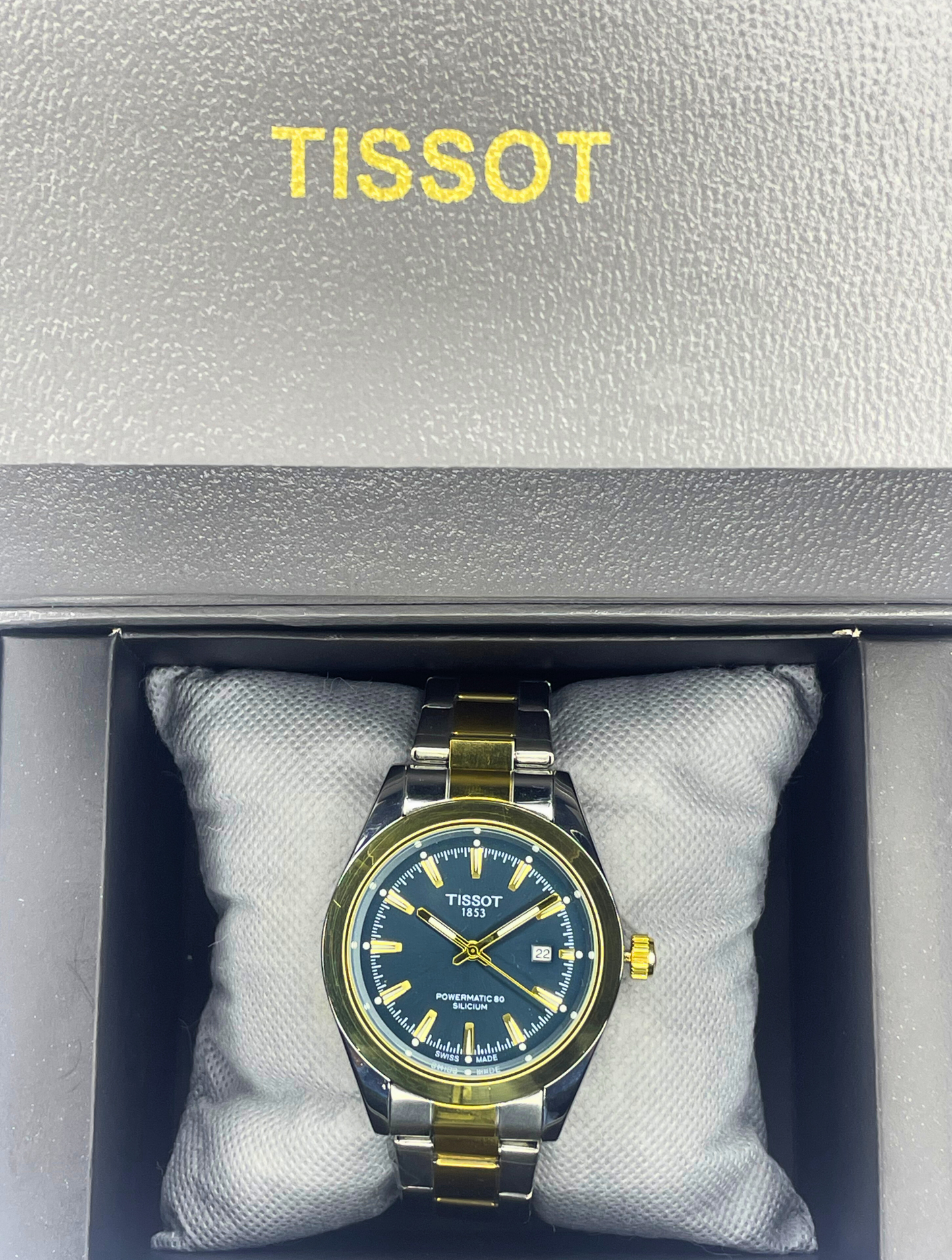 Tissot - Gentlemen Series - Powermatic 80 Silicium - Blue Dial - Two Tone Chain