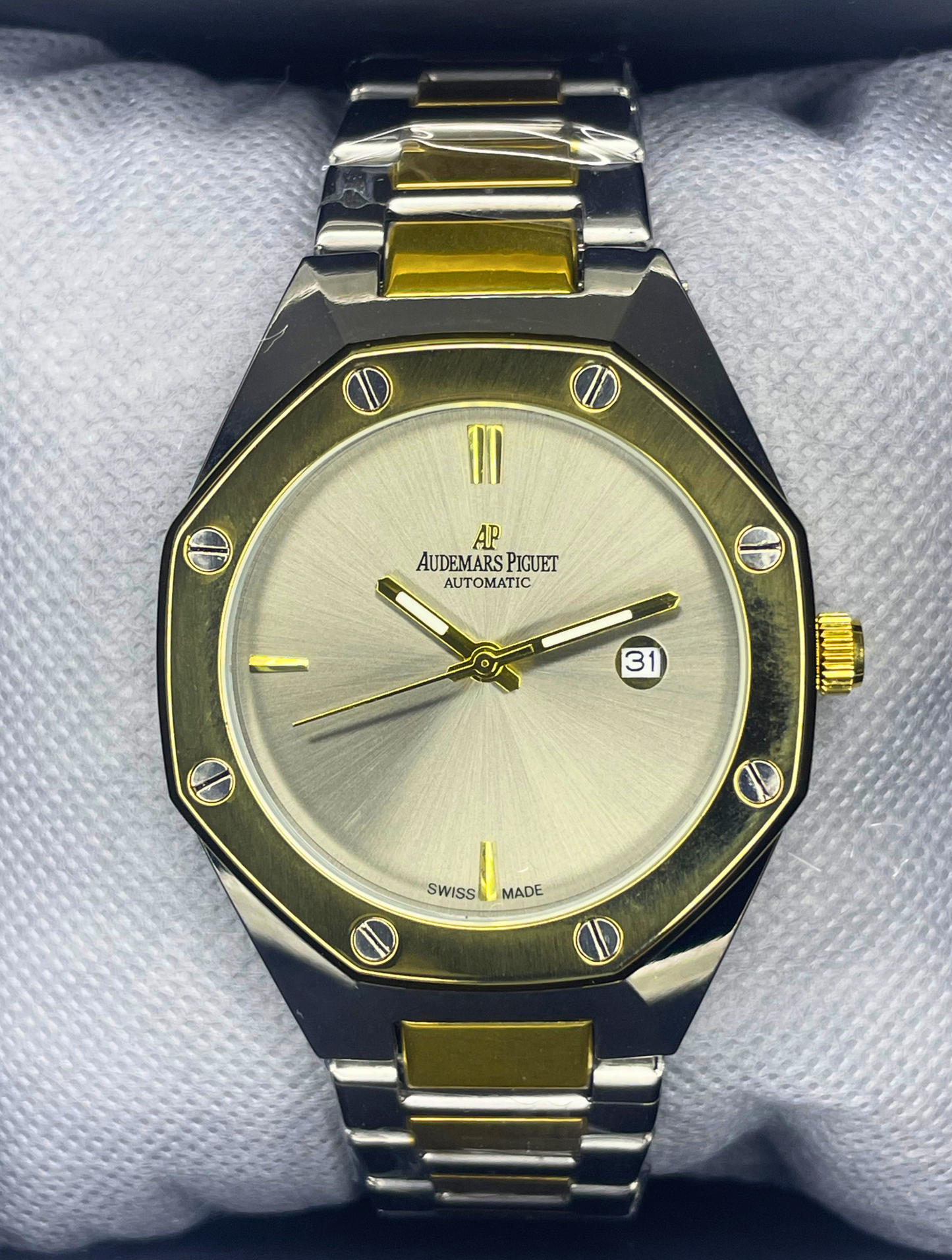 Audemars Piguet AP - Royal Oak - Beige Dial - Two Tone Chain