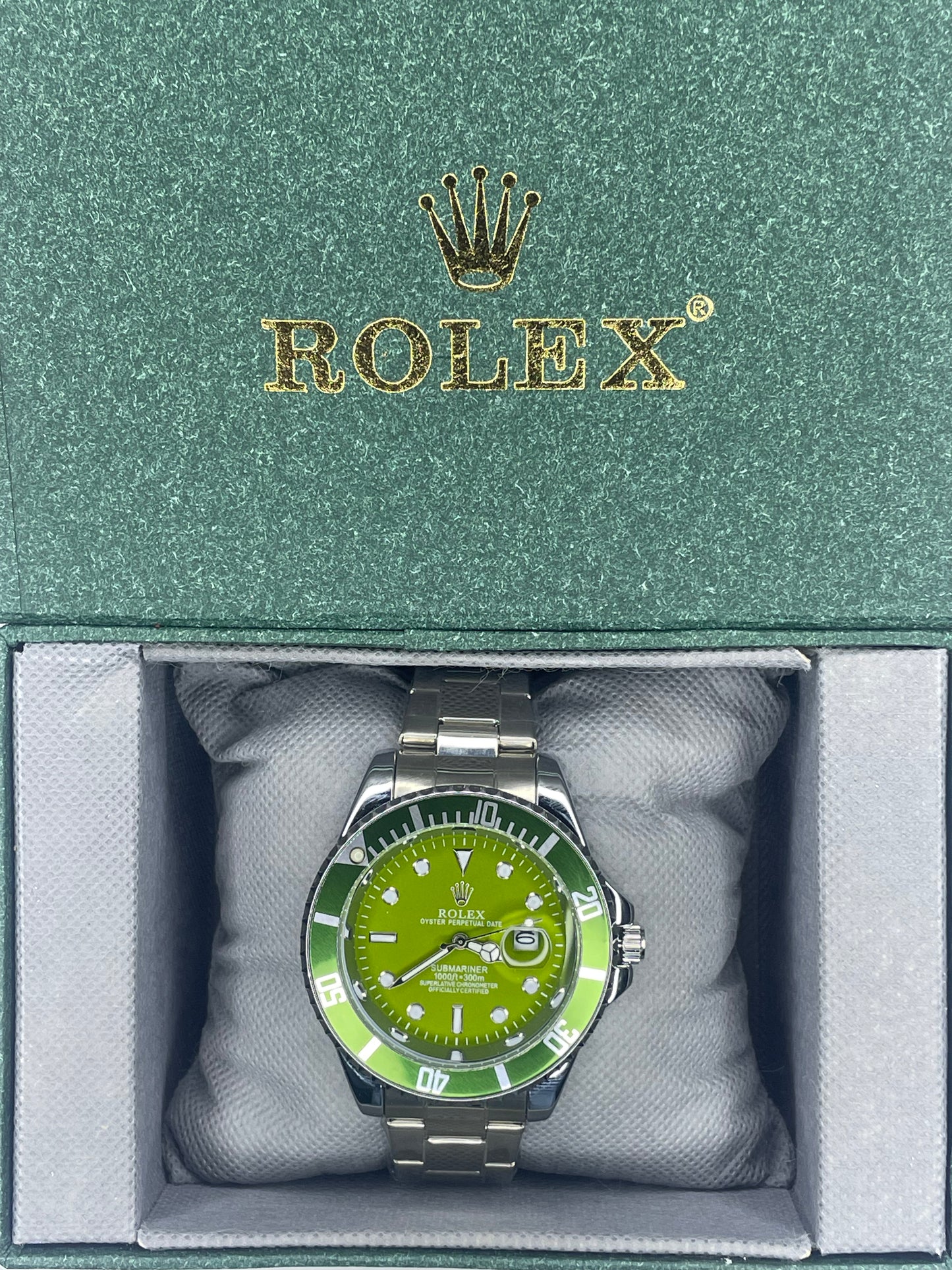 Rolex Submariner - Oyster Perpetual Date Just - Rotating Dial - Black - Silver Chain